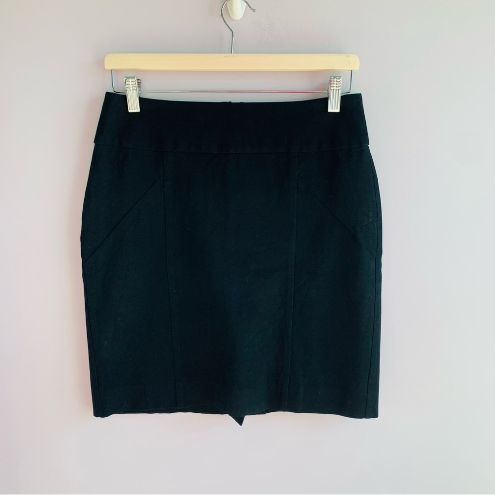 Banana Republic Skirt Black Twill Pencil Classic Capsule Office Versatile Size 4